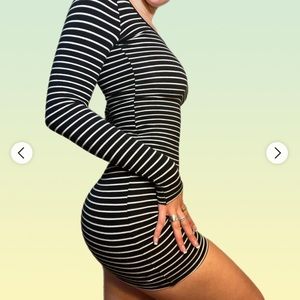 American Apparel Bodycon Long Sleeve Scoop Back Dress